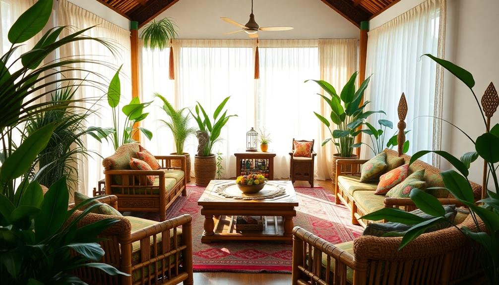 tropical paradise living room