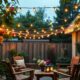 cozy backyard outdoor lighting