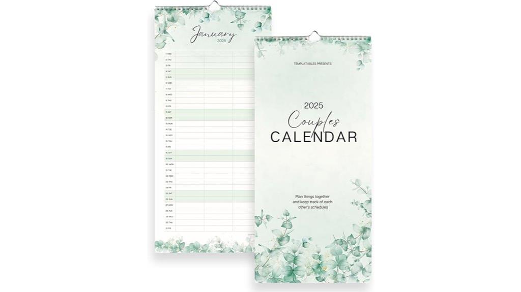 2025 couples wall calendar