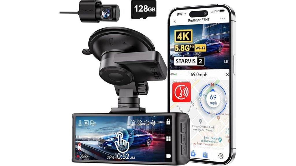 4k dash cam touchscreen