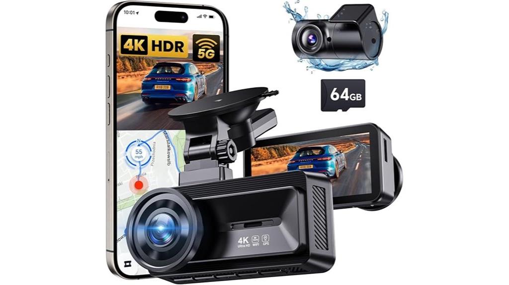 4k dual camera dash cam