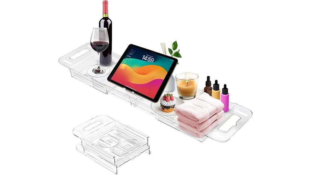 adjustable bath caddy tray