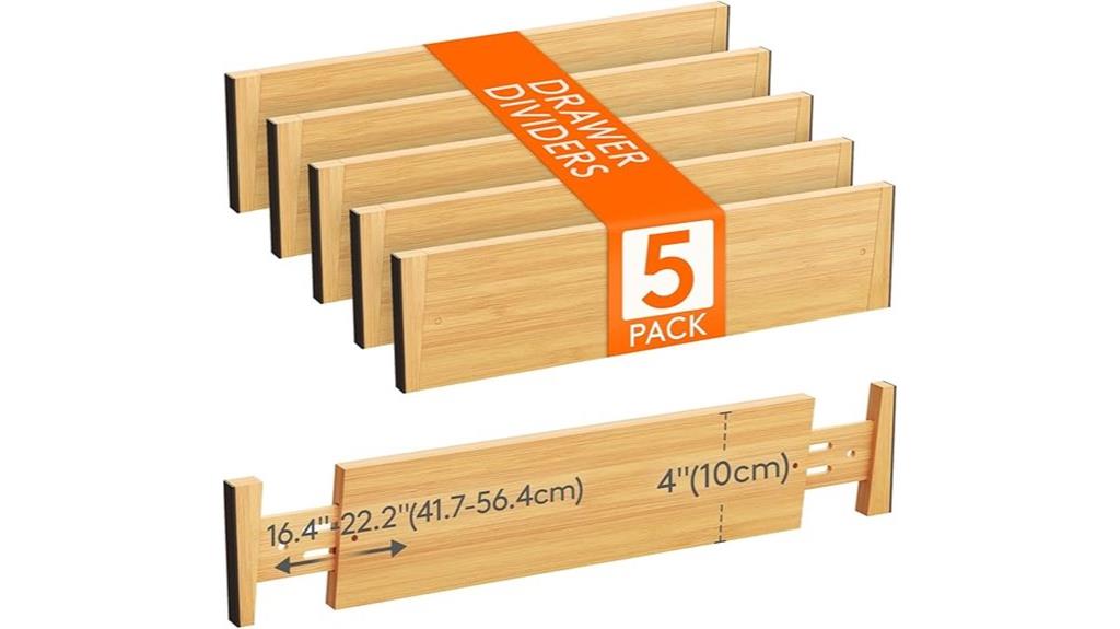 adjustable drawer organizer set