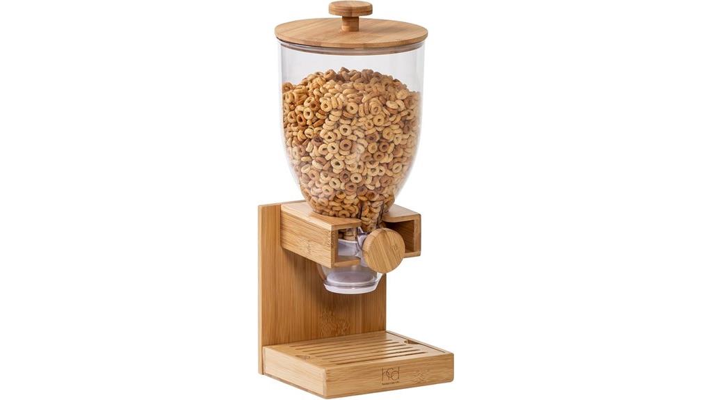 bamboo cereal storage container