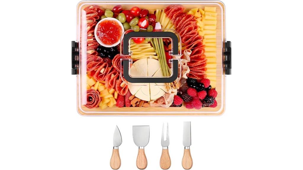 bamboo cheese board set
