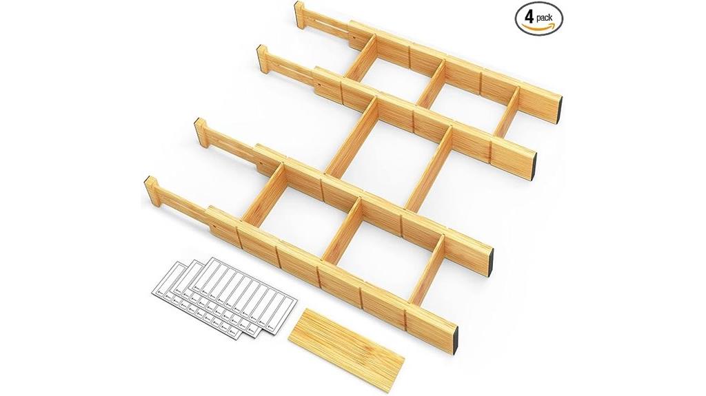 bamboo divider with labels
