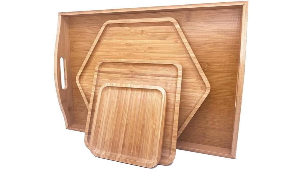 bamboo serving platter set