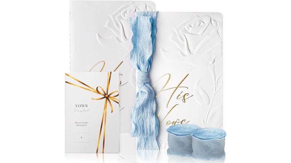blue silk ribbon vow books
