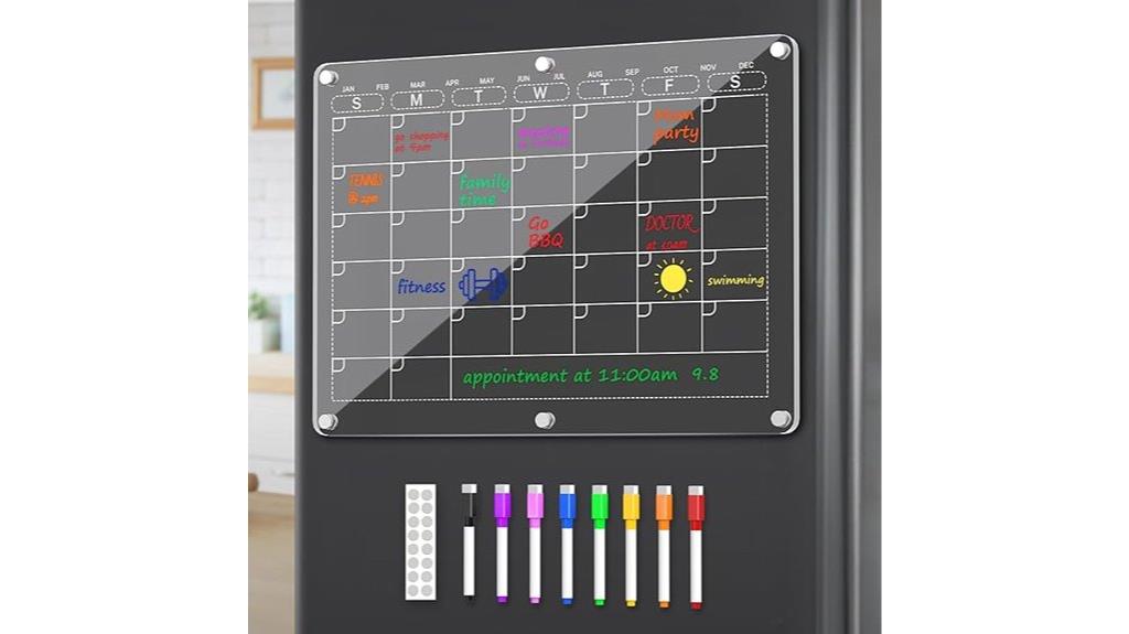 clear acrylic refrigerator calendar
