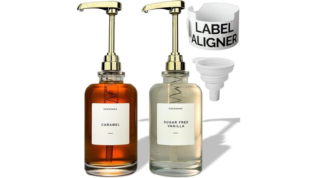 coffee syrup dispenser set