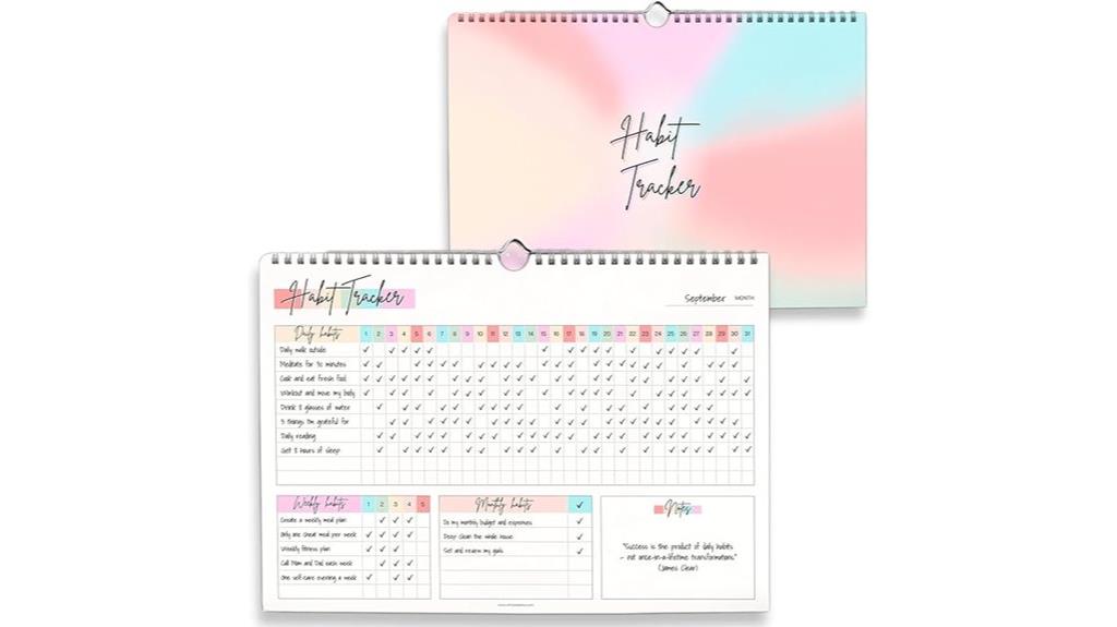 colorful habit tracker calendar