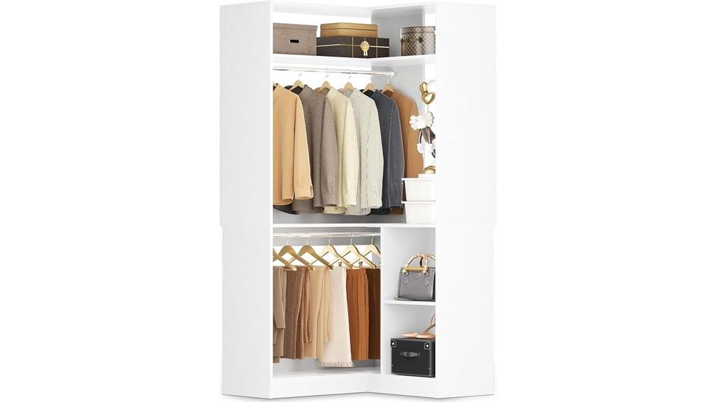 corner closet shelving system