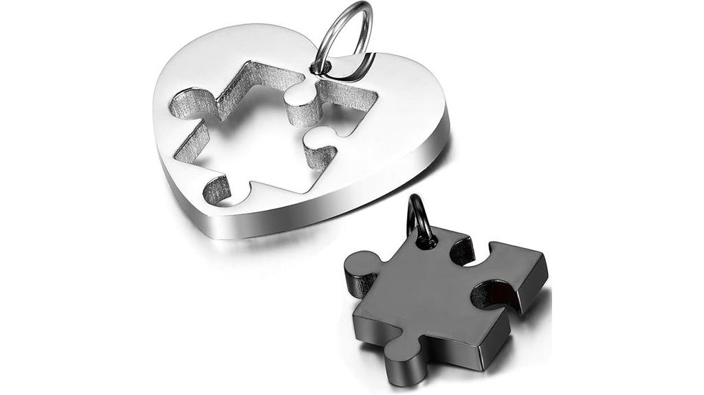 couple puzzle necklace