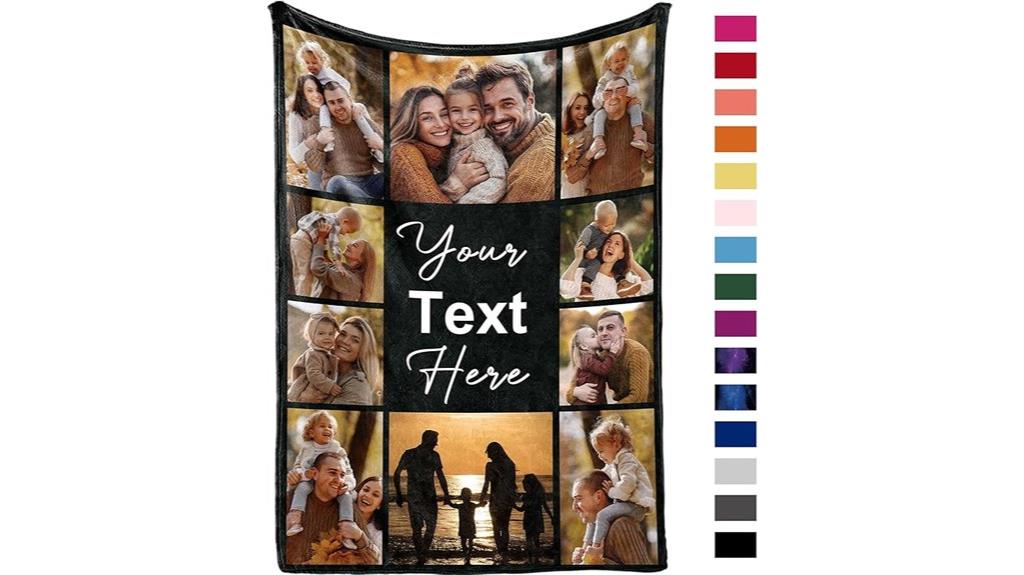 custom family photo blanket