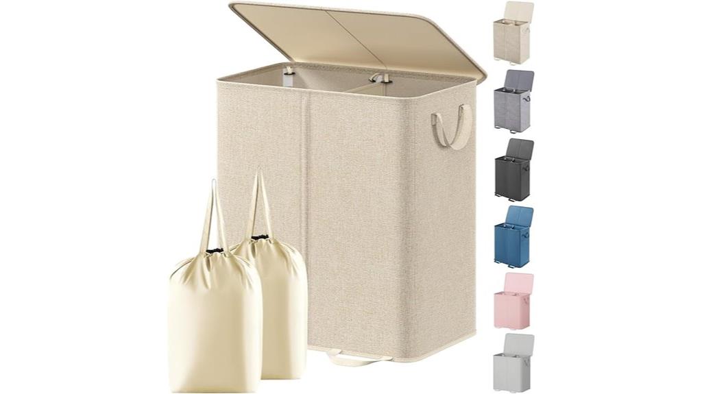 double laundry hamper with lid