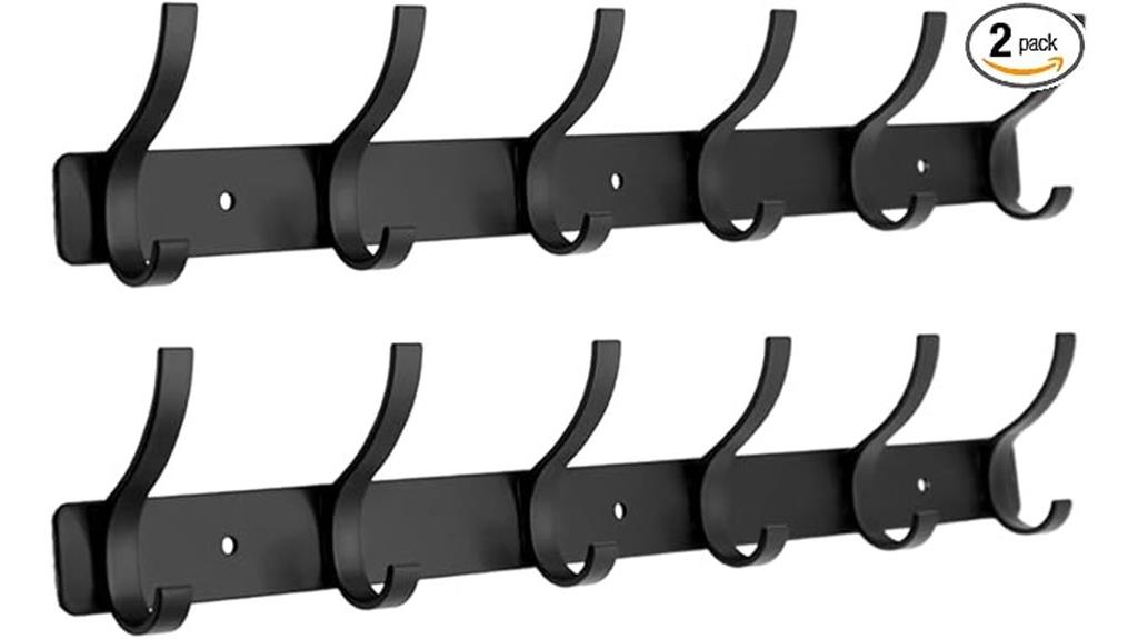 dual black wall hooks