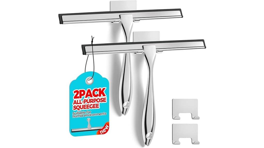 dual glass shower squeegees