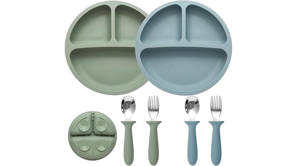 dual silicone baby utensil set