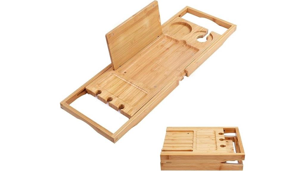 elegant bamboo bath caddy