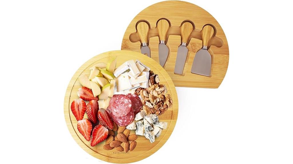 elegant bamboo cheese set