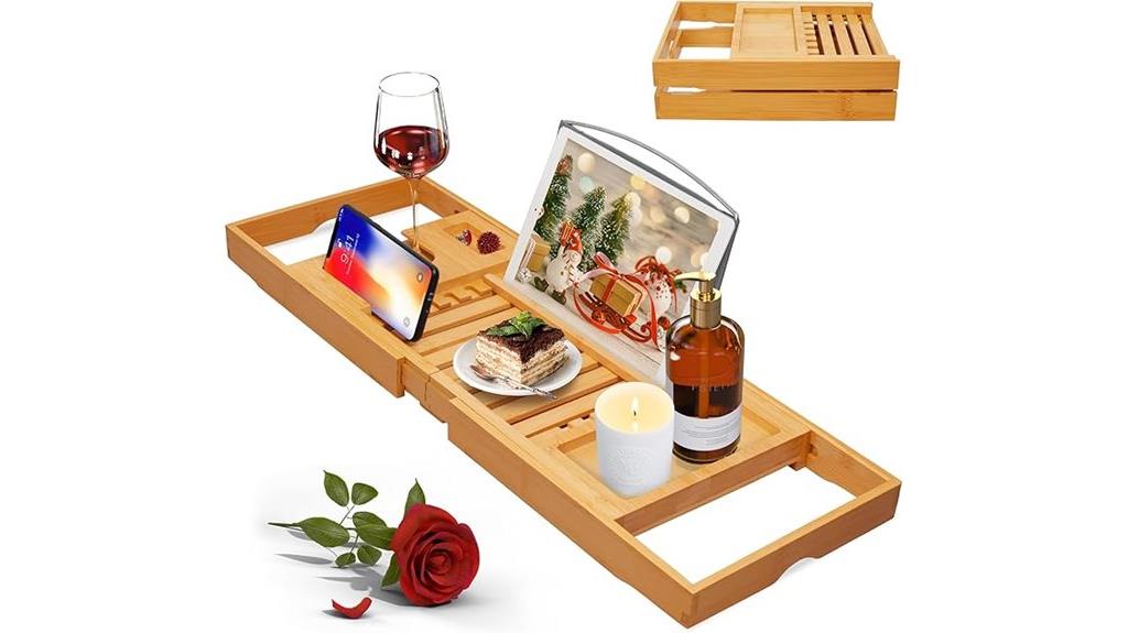 elegant bathtub caddy tray