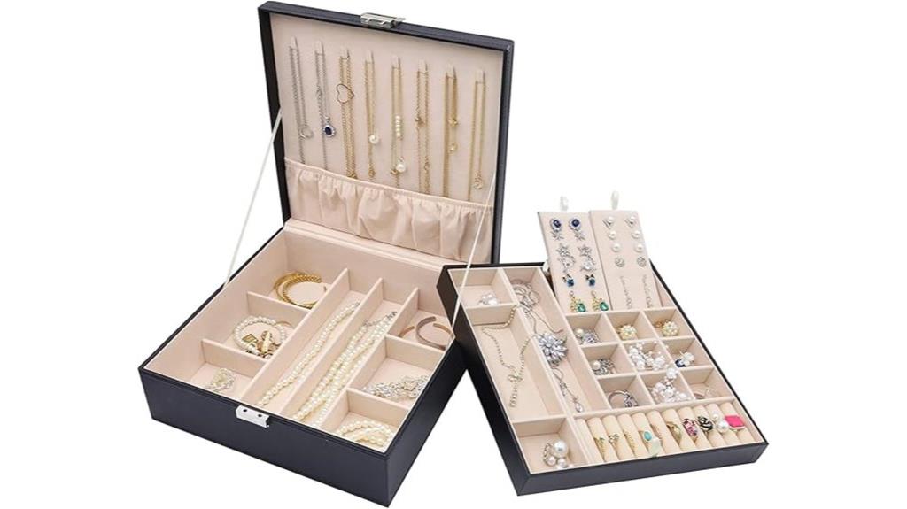 elegant leather jewelry storage