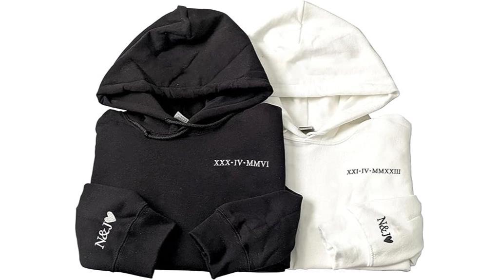 embroidered roman numeral hoodie