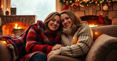 festive couple holiday captions