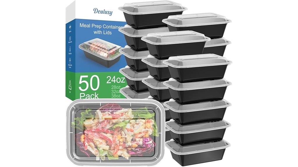 fifty reusable meal containers