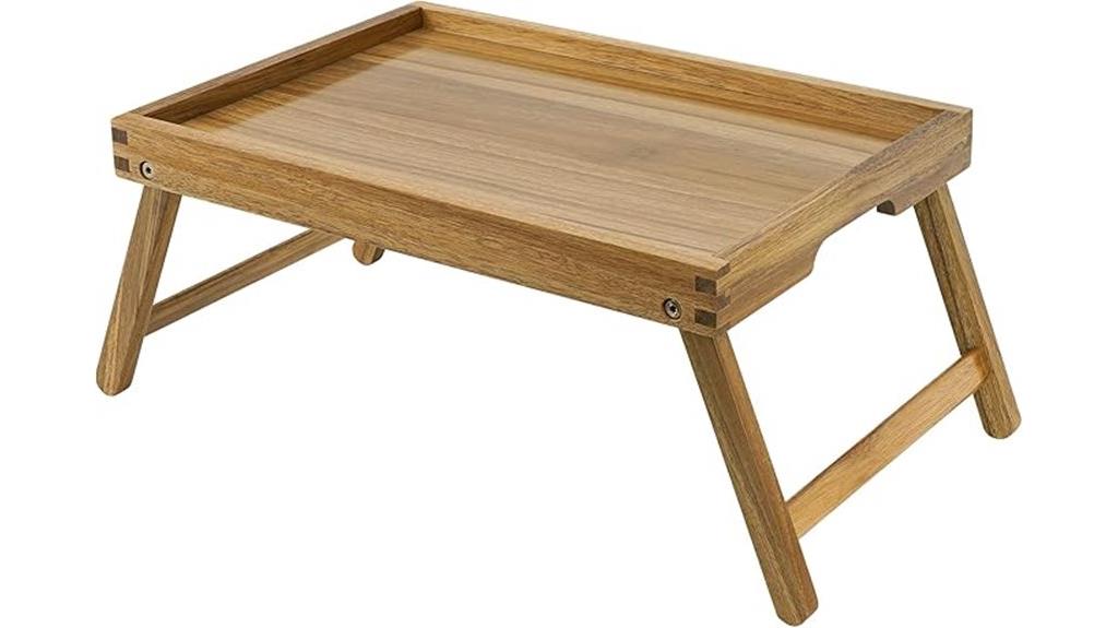 foldable acacia bed tray