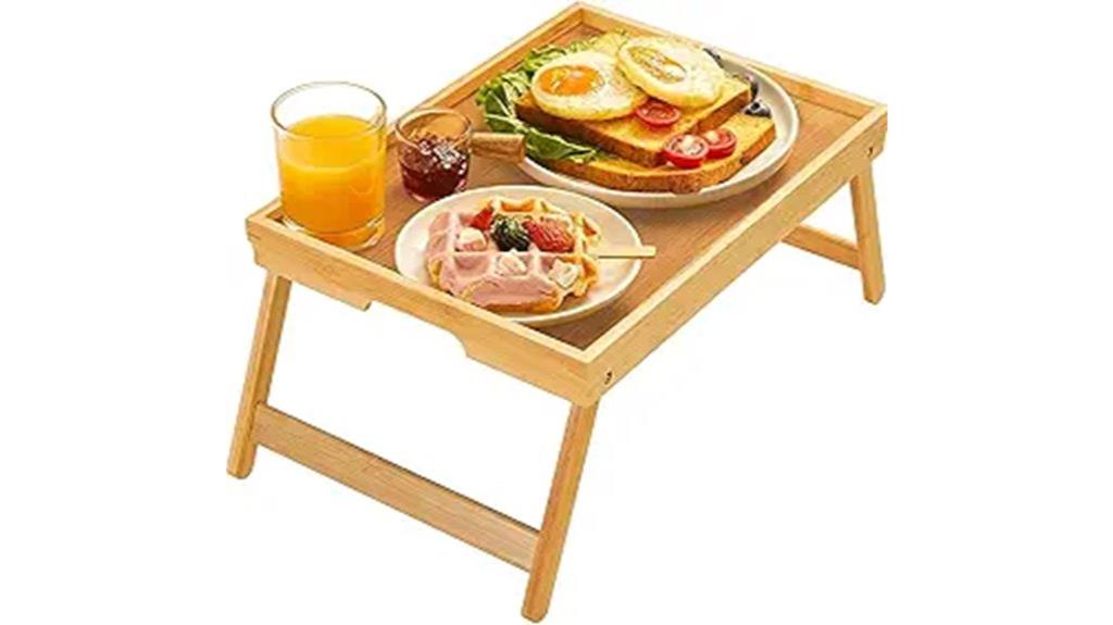 foldable bamboo bed tray