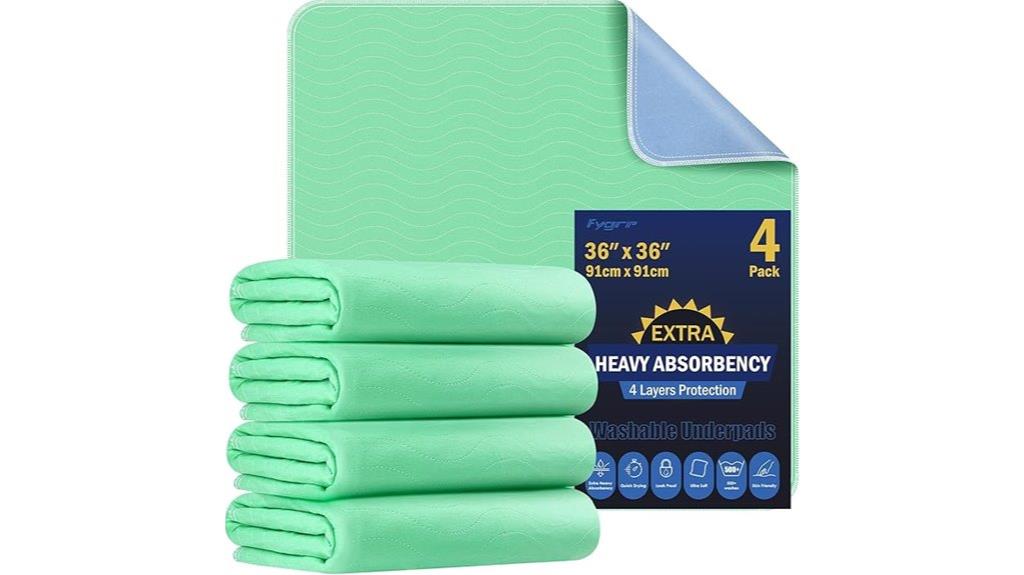 four waterproof underpads pack