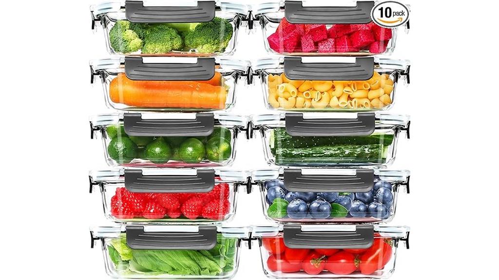 glass containers 10 pack