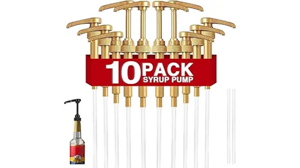 gold coffee syrup pumps