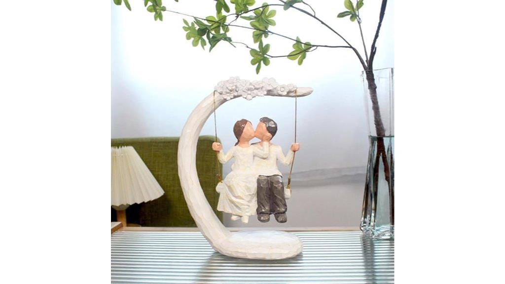 hand painted wedding couple figurines