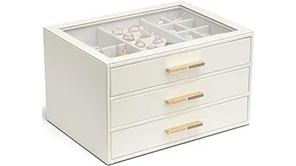 jewelry box with glass