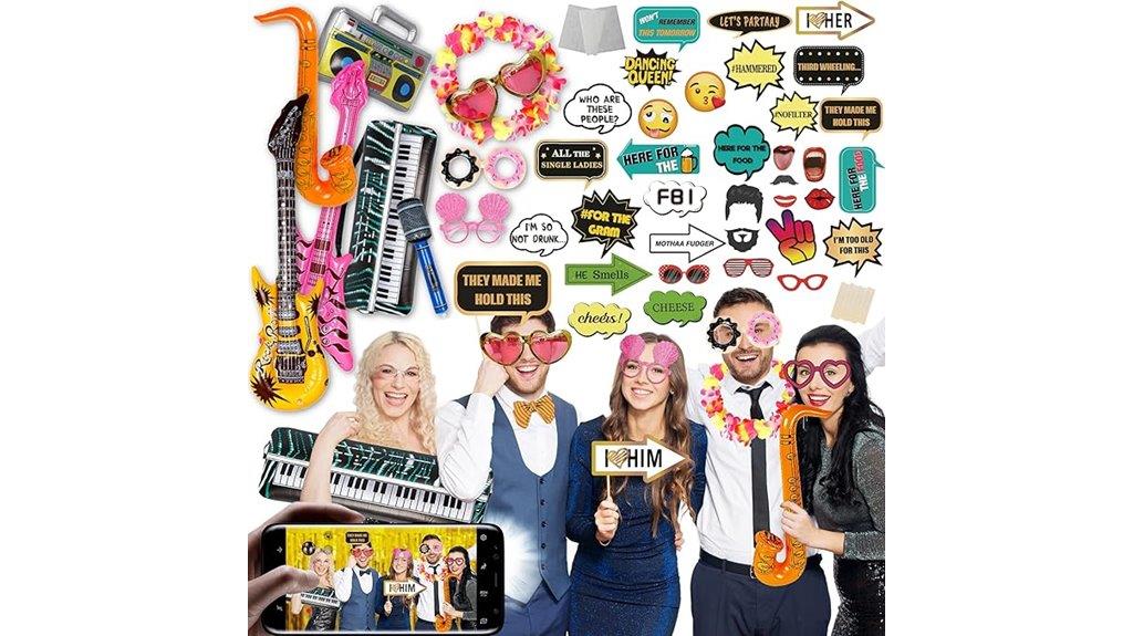 large 70 piece photo booth props