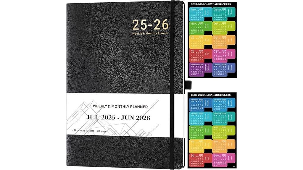 leather covered planner with notes