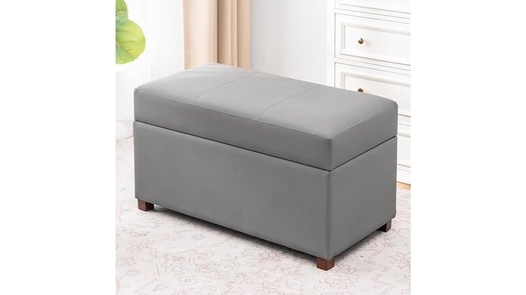 leather ottoman storage bench
