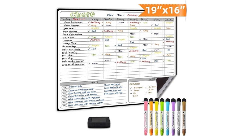 magnetic chore chart system