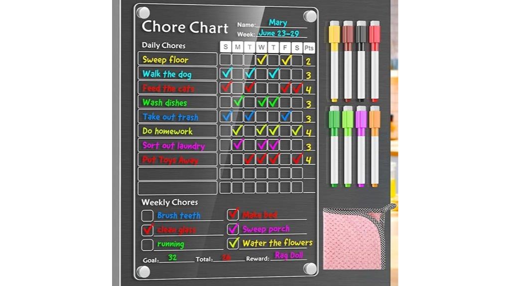 magnetic kids chore board
