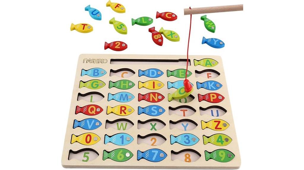 magnetic wooden toddler fish game