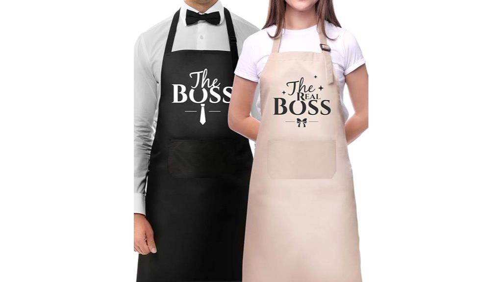 matching cooking aprons set