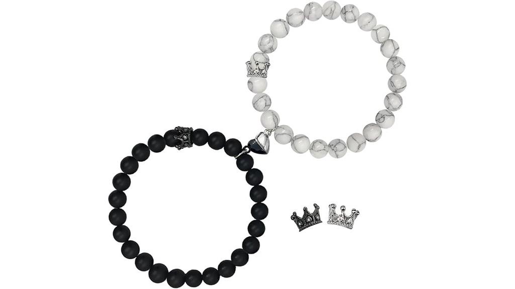 matching crown couple bracelets