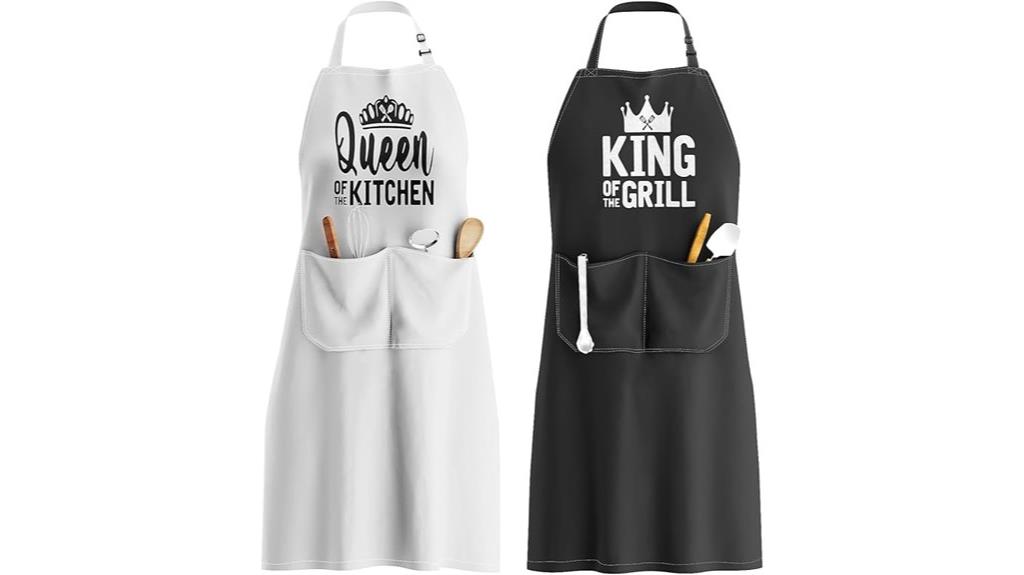 matching royal apron set