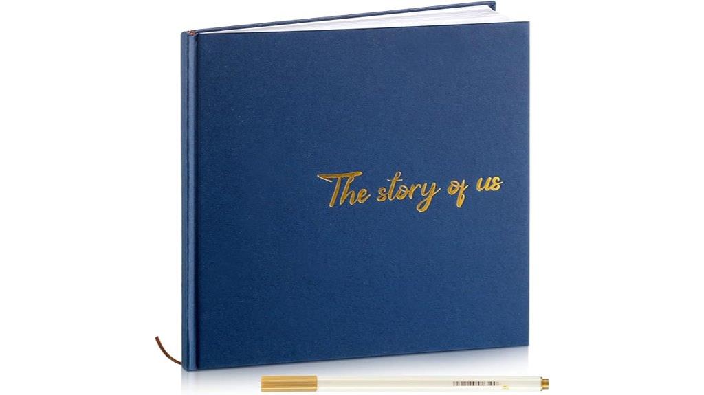 navy blue hardcover scrapbook
