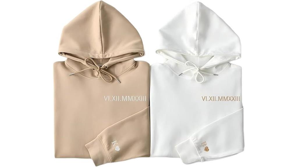 personalized couple hoodie embroidery