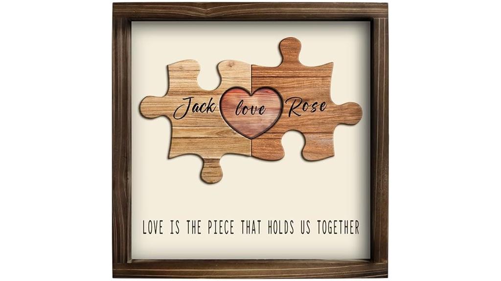 personalized couples wooden sign