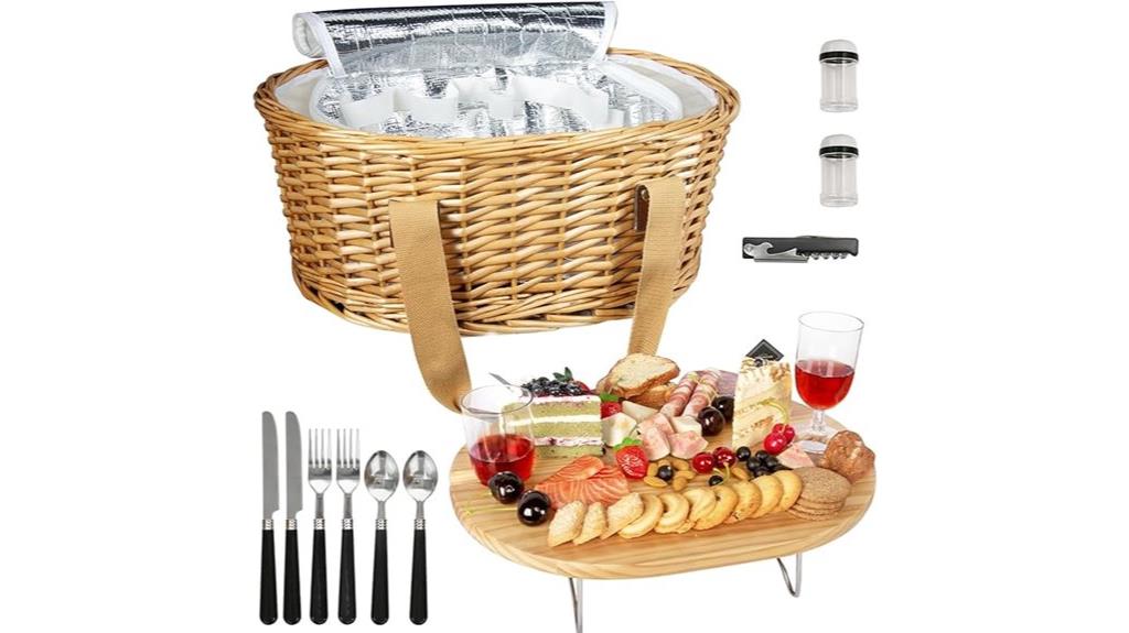 picnic basket set for two