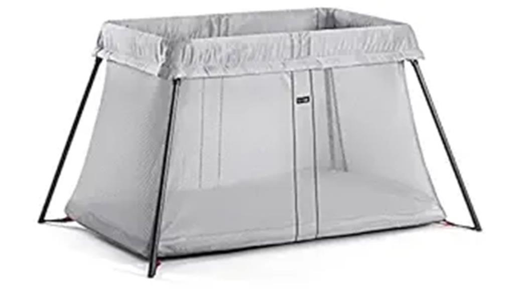 portable silver travel crib
